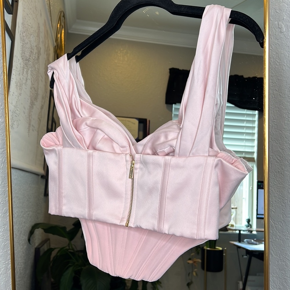 HOUSE OF CB 'Giuseppina' Blush Satin Bustier Corset NWOT - Picture 9 of 11